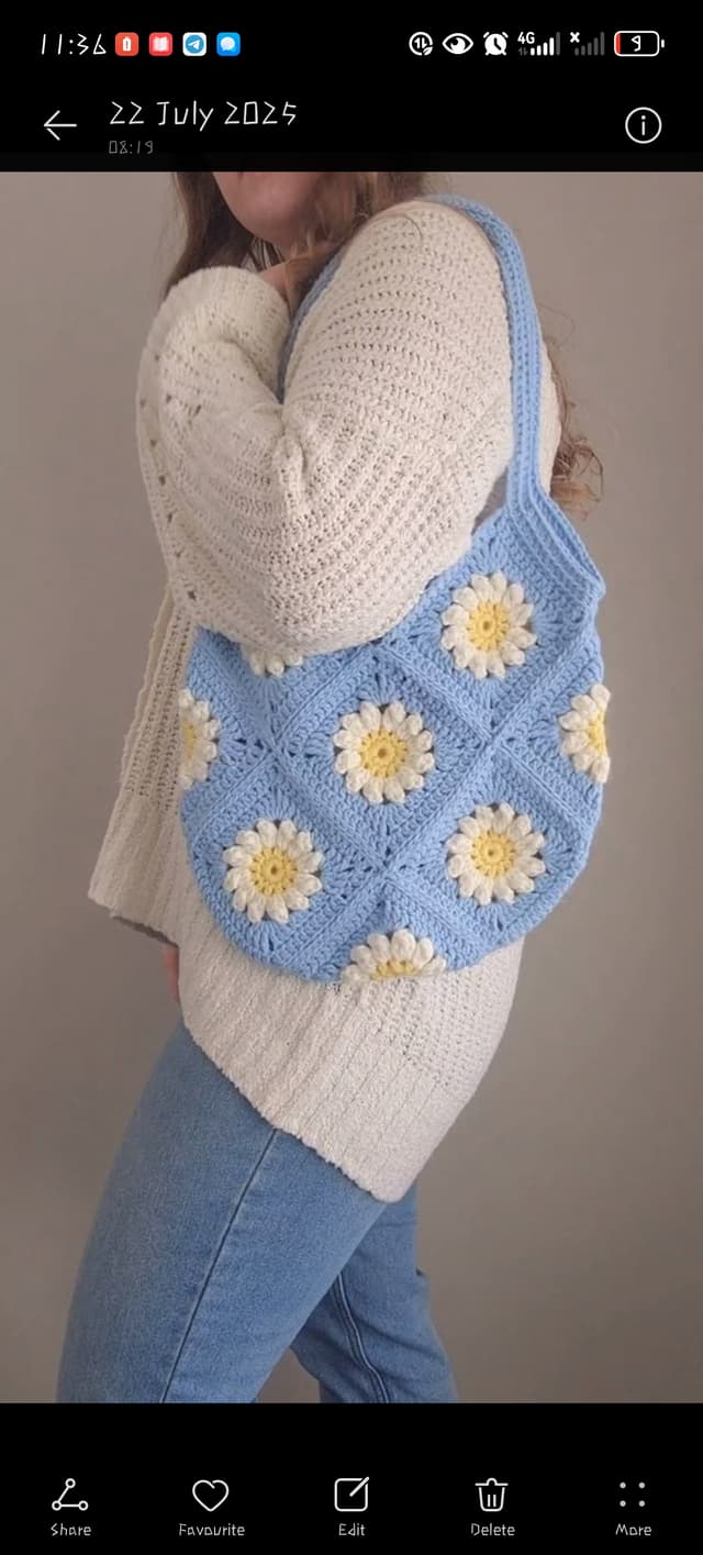 crochet granny square bag